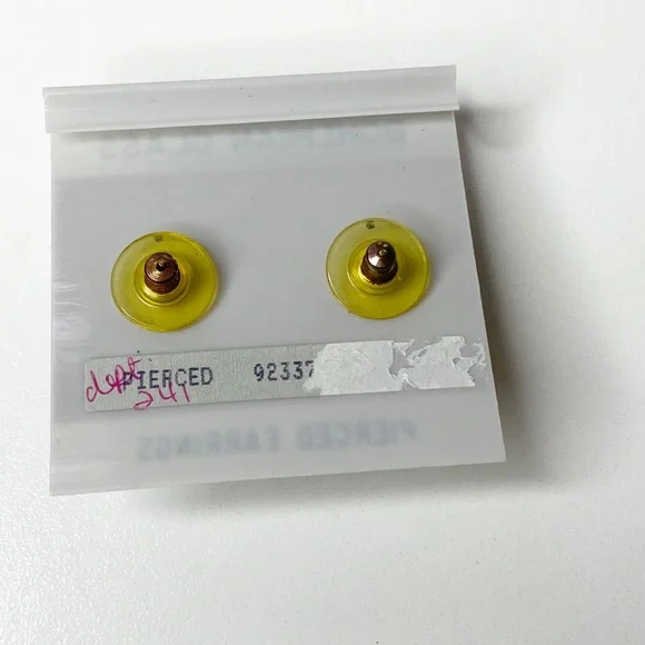 Vintage Green Bohemian Glass Pierced Earrings Floral - Picture 2 of 3